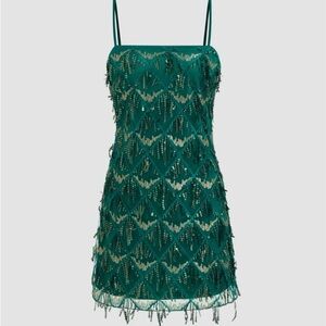 Cider Teal Sequin Mini Dress